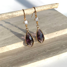 Crystal Diamond & Amethyst Glass Drop Earrings, JPeace Designs