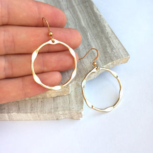 Medium Shiny Gold Hoop Earrings