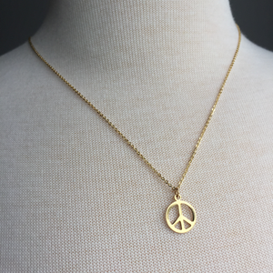 JPeace Designs Gold Peace sign Necklace