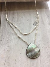 Abalone Double Chain Necklace, darker side