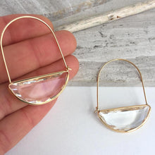 Crescent Hoop Faceted Glass Earrings
