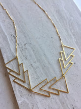 Brass Angles Necklace, on tile