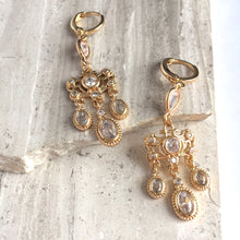 Vintage CZ chandelier huggie style Earrings