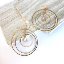 Clear Glass Orbit Hoop Earrings
