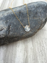 Clear Quartz Crystal Droplet Necklace gold