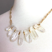 Quartz Crystal Spikes & Gold Chain Necklace