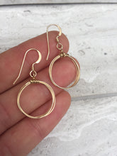 Coiled Hoop Earrings, gold —in hand