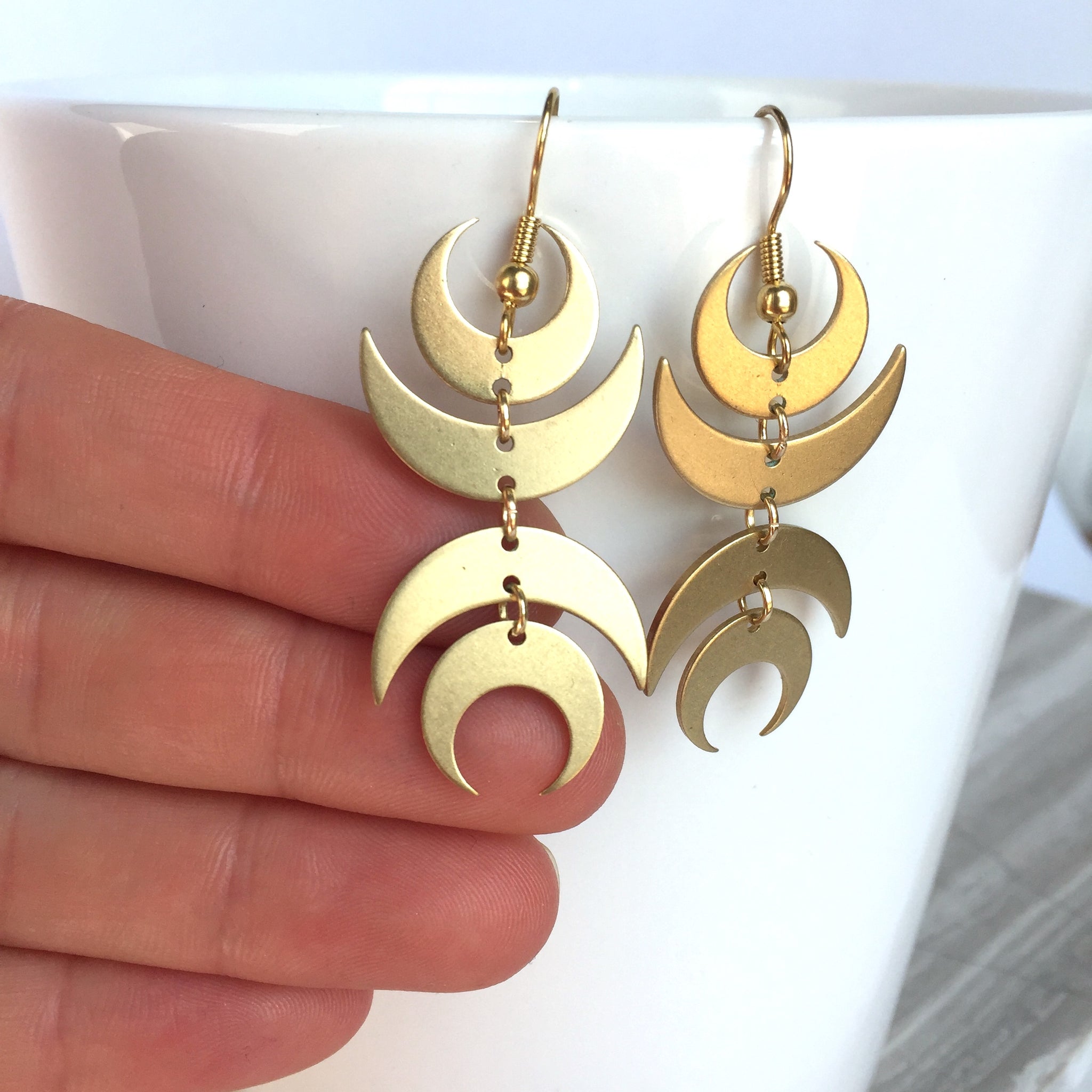 Buy Crescent Moon Stud Earrings. Hypoallergenic Minimalist Dainty Gifts for  Girls, Birthday, Gift for Mom, Small Tiny Studs Silver Earrings. Online in  India - Etsy