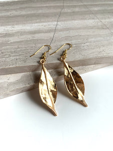 Long Gold Leaf Earrings, JPeace Designs