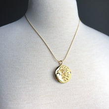 Sun & Moon Clear Stone Large Medallion Necklace