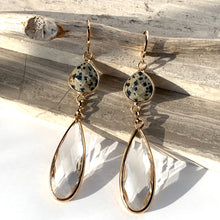 Dalmatian Jasper & Clear Glass Drop Earrings, JPeace Designs