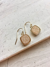 Druzy Square Earrings — Champagne