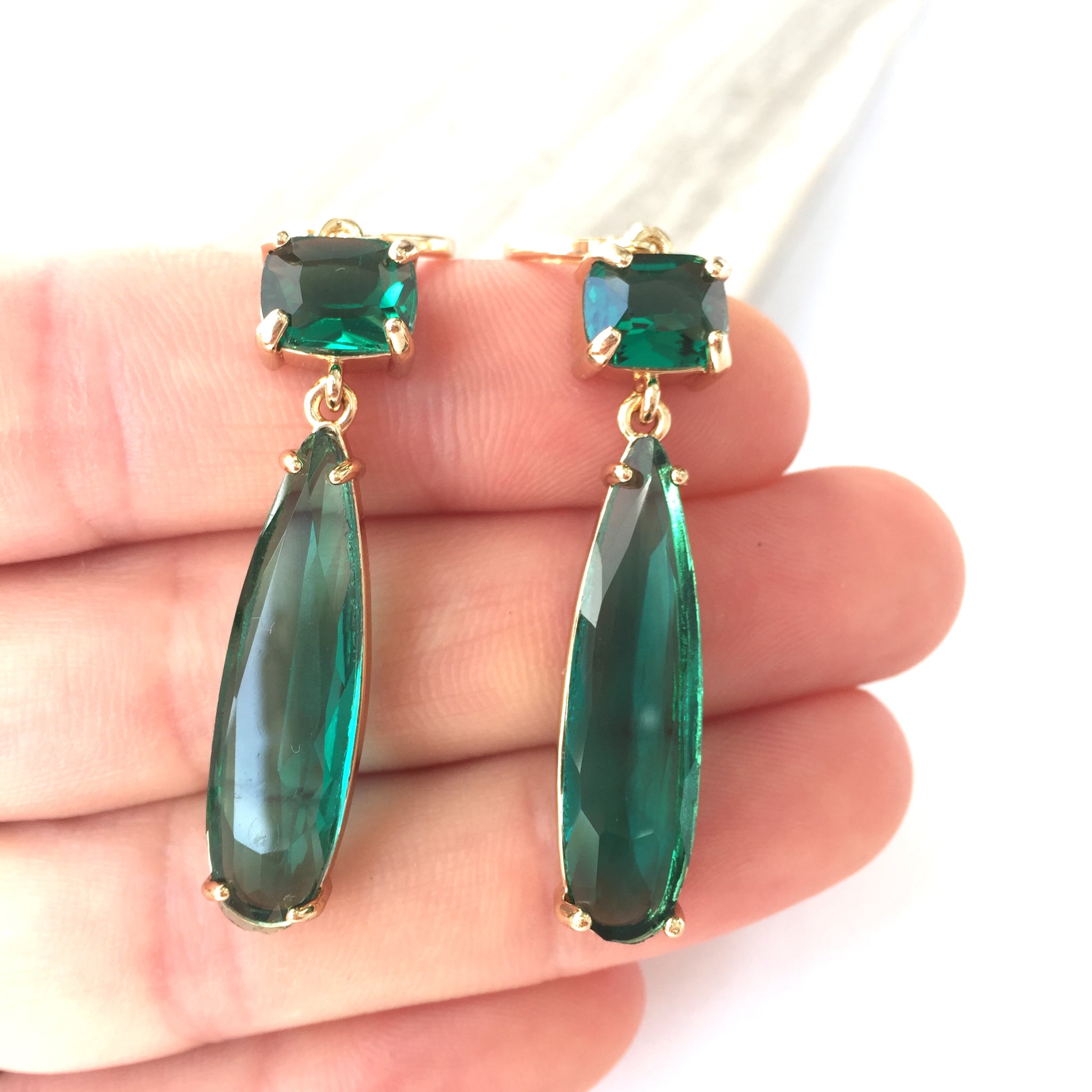 Buy Emerald Green Swarovski Pearls Glass Drop Earrings by Tarun Tahiliani  Online at Aza Fashions.
