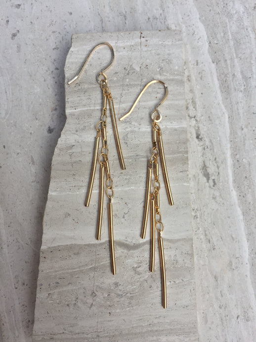 Fringe Earrings, gold