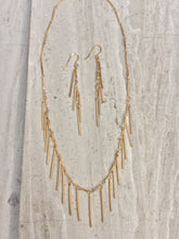Gold Fringe Earrings, necklace and earring set