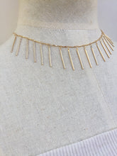 Fringe Necklace, gold on mannequin