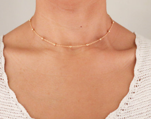 JPeace Designs Gold bead & chain necklace
