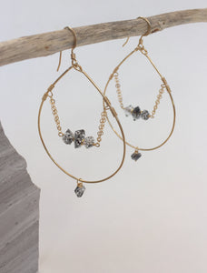 Herkimer Diamond Swing Earrings hanging