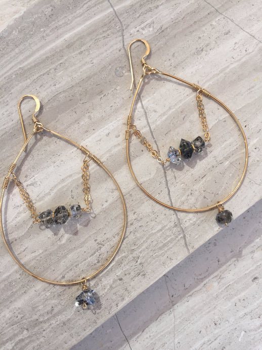 Herkimer Diamond Swing Earrings 