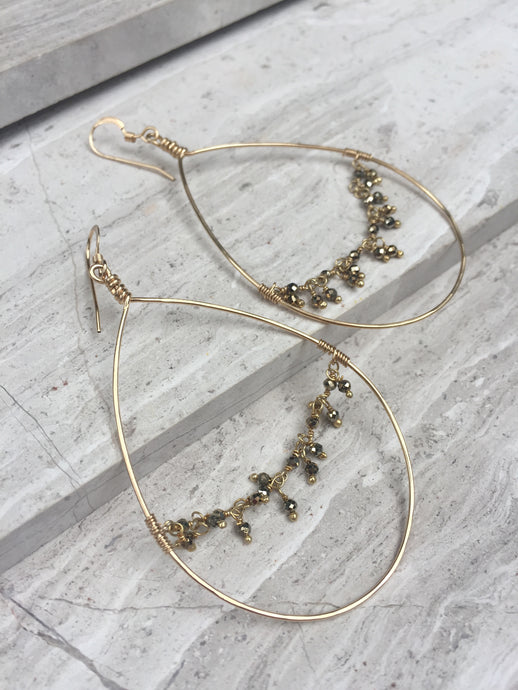 Hoop and Fringe Earrings — Pyrite (Fool's gold)