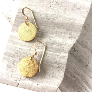 Tiny Gold disk coin Earrings