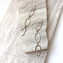 Long Oval rings Earrings — Silver