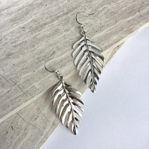 Silver Fern Leaf Earrings, JPeace Designs