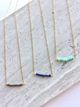Janie Necklace: pyrite, lapis, amazonite on gold chain