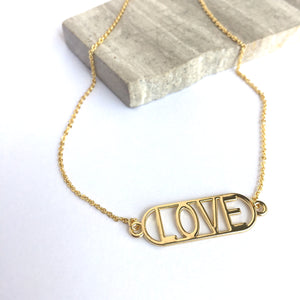 LOVE pendant — Gold Necklace