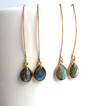 Long Hook Labradorite drop earrings, JPeace Designs