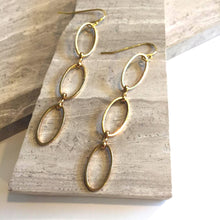 Long Oval rings Earrings — Gold