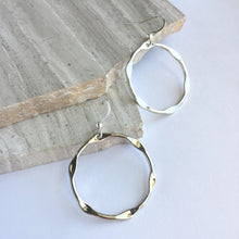 Medium Shiny Silver Hoop Earrings