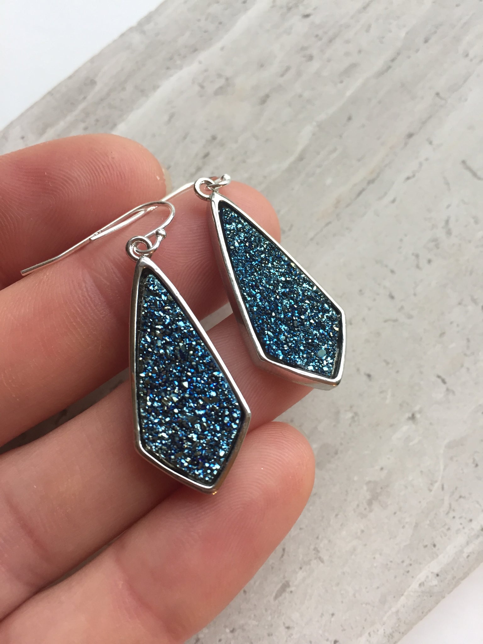 Midnight Blue Druzy Earrings – JPeace Designs