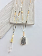 Mix Metals and Pyrite Necklace — both pendants