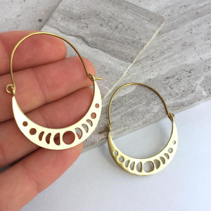 Moon Phase Gold hoops