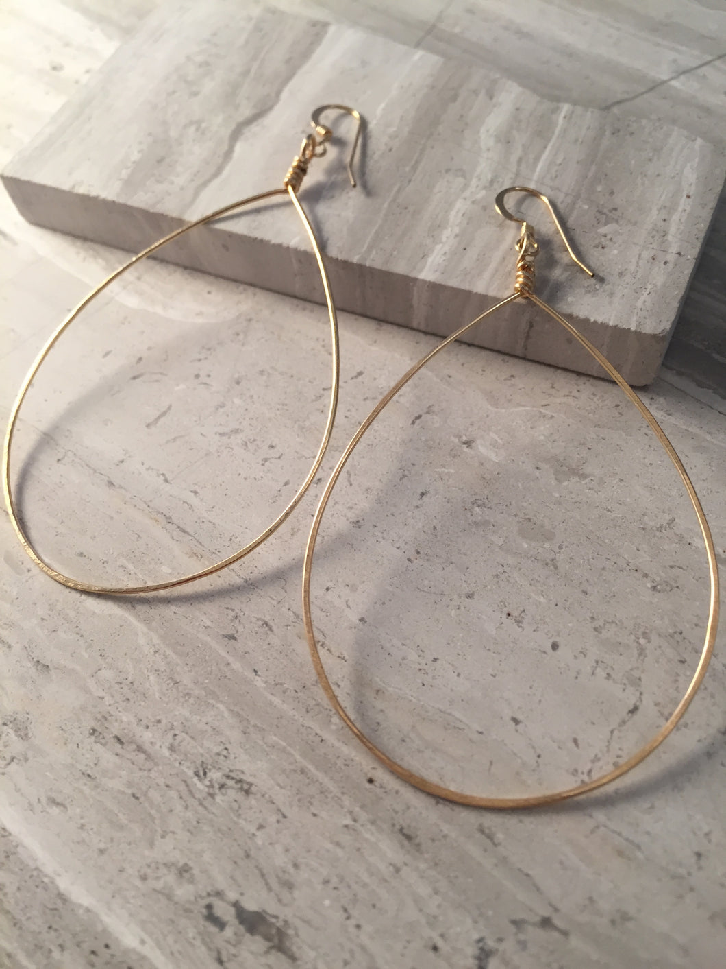 Huge Teardrop Hoop Earrings gold