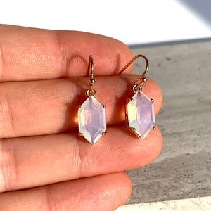 Faceted Opal Diamond glass Earrings, JPeace Designs