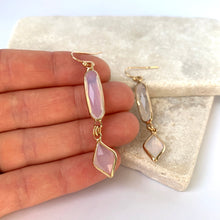 Opal Glass Diamond drop Earrings, JPeace Designs