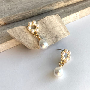 Pearl Post Dangle Drop Earrings, JPeace Designs