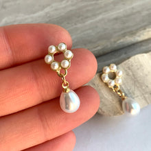 Pearl Post Dangle Drop Earrings, JPeace Designs