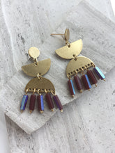 Purple Fringe Post Earrings