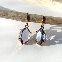 Faceted Amethyst Diamond glass Earrings, JPeace Designs