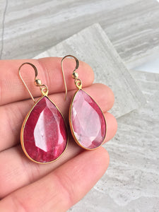 Reflection Earrings — Ruby, in hand 