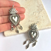 Silver Sacred heart w/ 3 dangles Earrings JPeace Designs