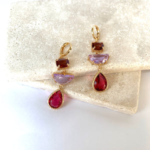 Shades of Purple prong set Earrings, JPeace Designs