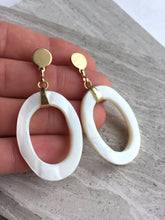 Shell Hoops— Post earrings