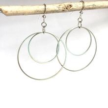 Silver Double Hoop Orbit Earrings
