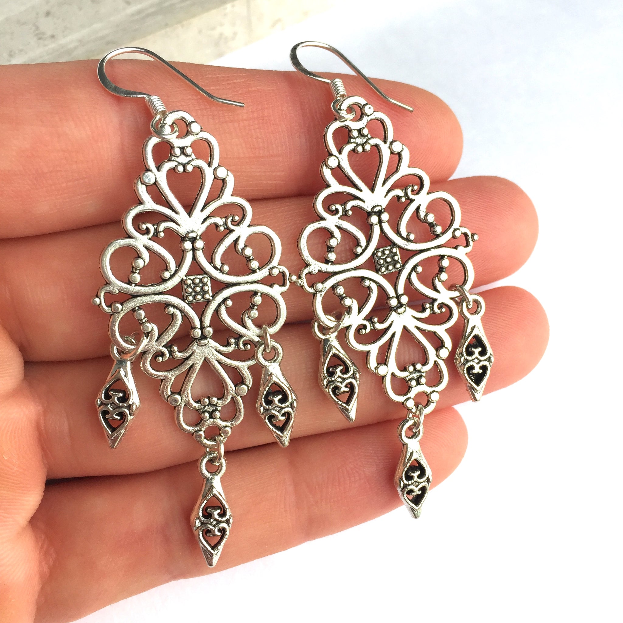 Chandelier Filigree Earrings Set ,Clear Silicone Mold, resin
