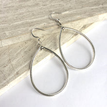 Silver Hoop Droplet Earrings