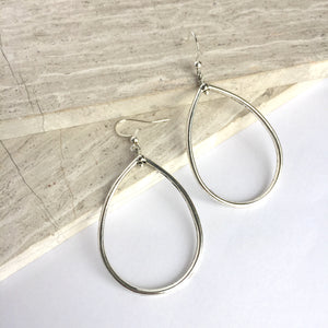 Silver Hoop Droplet Earrings, JPeace Designs